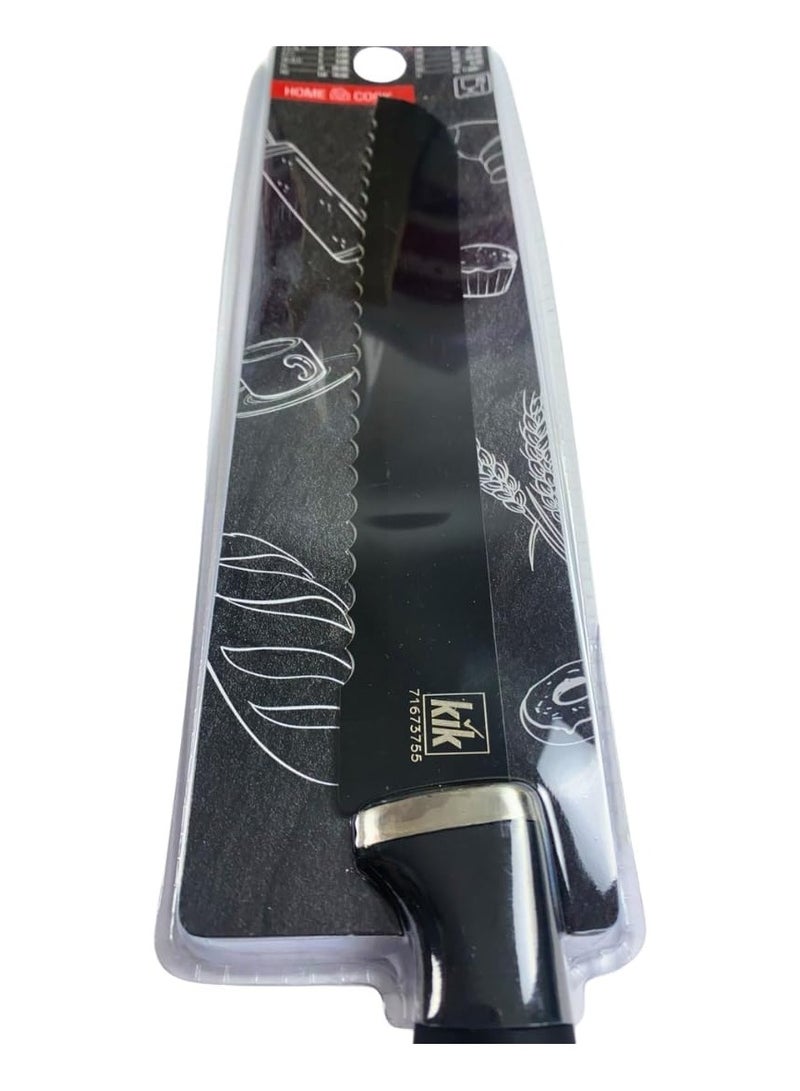 Heavy Duty Bread & Vegetable Knife with Serrated Edge 20cm with Non-Slip Handle - Image 5