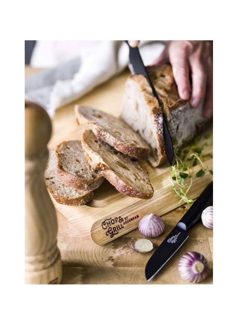 Heavy Duty Bread & Vegetable Knife with Serrated Edge 20cm with Non-Slip Handle - Image 4