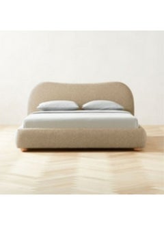 Homzmart Compressed wood and Boucle Super King Bed  115x200x200 cm - Beige  - Image 2