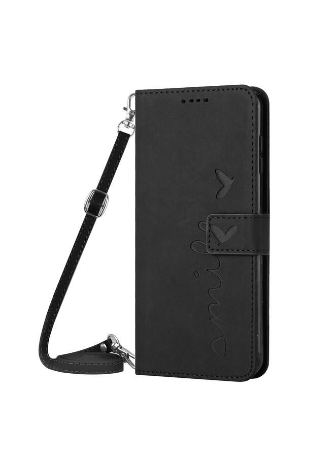S-TOP Case For Samsung Galaxy S9 Skin Feel Heart Pattern Leather Phone Case With Lanyard - Image 2