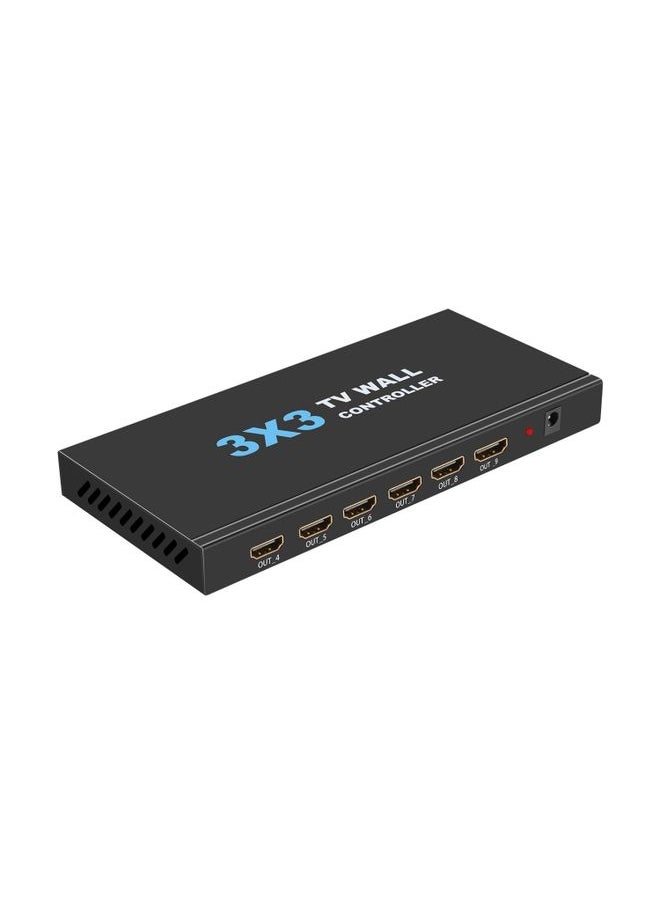 Generic - NK-330 3x3 4K 9 Screen HDMI DVI TV Video Wall Controller Splitter Multi Video Screen Processor Splicer, Plug Type:US Plug(Black) - Image 1