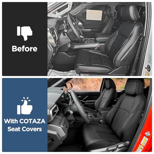 COTAZA Seat Covers for Toyota Tacoma 2024 2025 2026 (Double Cab, Gas Only) Faux Leather Waterproof Pickup Truck Seat Covers for Tacoma 4th Gen Accessories SR SR5 TRD Limited - Image 2