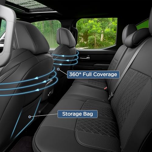 COTAZA Seat Covers for Toyota Tacoma 2024 2025 2026 (Double Cab, Gas Only) Faux Leather Waterproof Pickup Truck Seat Covers for Tacoma 4th Gen Accessories SR SR5 TRD Limited - Image 5