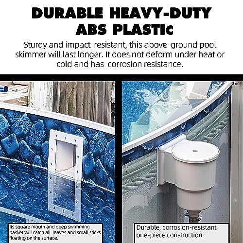 TonGass (Complete Set Universal Fit Above Ground Pool Skimmers (White) Pool Skimmer Accessory Kit ABS Plastic Thru-Wall Skimmer with Accessories Opening Width 6" Fits All Standard Pools Wall Cutouts - Image 5