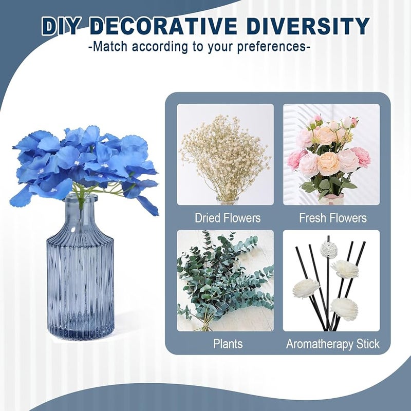 Kasunting Blue Bathroom Accessories 5 Pcs, Glass Bathroom Accessory Set, Vintage Blue Bathroom Set, Royal Soap Dispenser and Toothbrush Holder Set, Qtip Holder, Small Flower Vase, Modern Bathroom Decor - Image 5