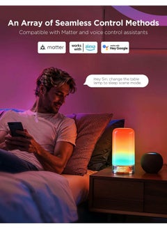 Govee Govee RGBIC Smart Table Lamp 2, Touch Bedside Small Table Lamp Work with Matter, Alexa, LED Desk Lamp with 64 Scene Modes, Color Changing Lamp for Bedroom Living Room Dimmable Night Light(Corded)  - Image 4