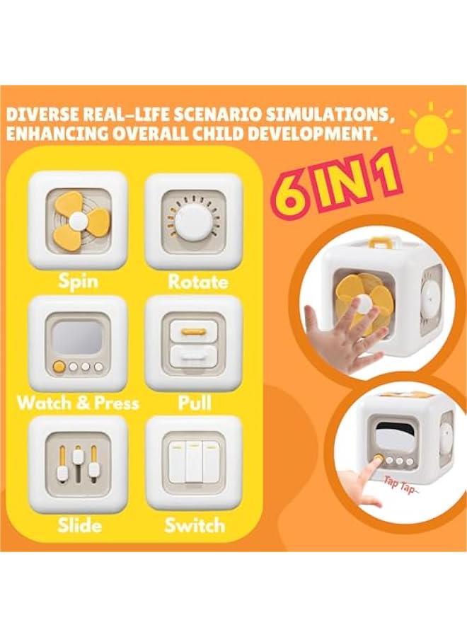 مكعب تعليمي للأطفال رضع عمرهم سنة واحدة وأكبر، ألعاب تنمية مهارات حركية دقيقة، هدايا عيد ميلاد وأعياد لأولاد وبنات سنة أولى، مناسب كهدية لأولاد وبنات سنة أولى. - Image 4