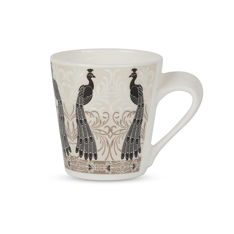 TAGROCK Bone China Tea Cups Set of 6 Peacock Design Durable and Lead Free Cups Set of 6 Design 2 - Image 3