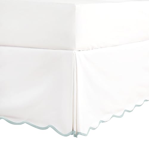 Hi -G HIG OffWhite Chic Full Bed Skirt Easy Fit Scallop Edge Pleated Bedskirts 14 Inch Drop AntiSlip Dust Ruffle Thick Fabric for Enhanced Privacy PreWashed for LongLasting UseN60022 - Image 1