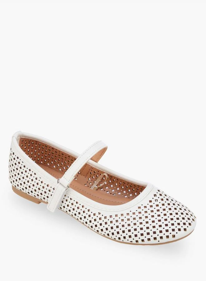 Flora Bella By Shoexpress Girls Hook & Loop Ballerina Shoes