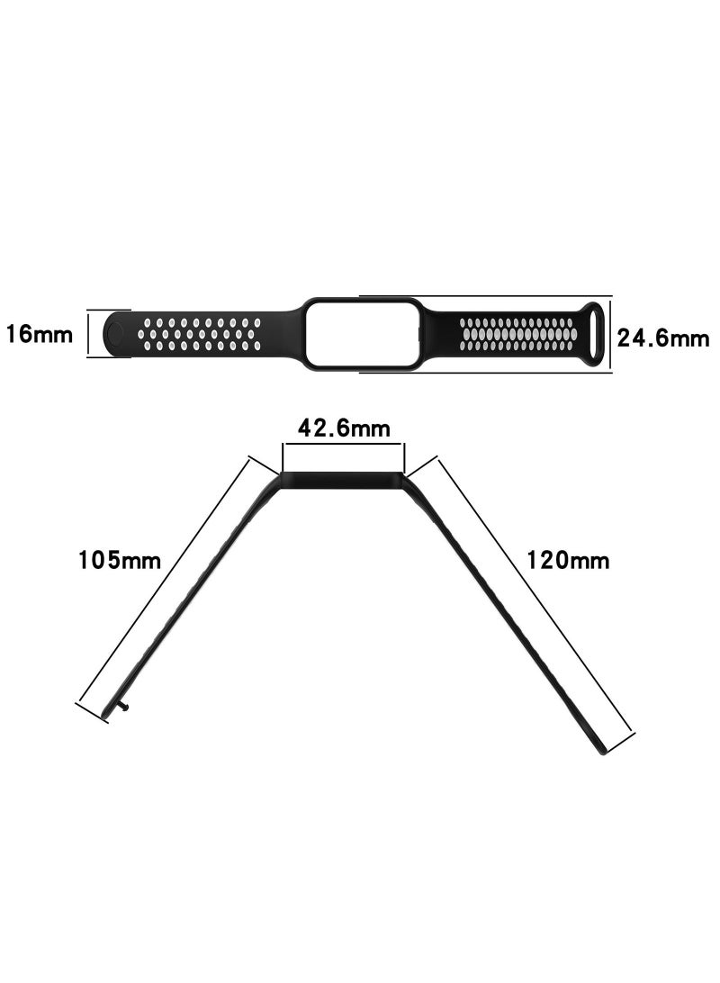 Beauenty 1Pcs Watch band for Redmi band watch strap Black/White - Image 3