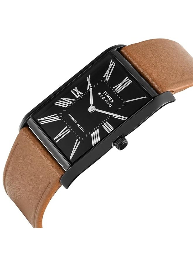 TIMEX Signio Rectangle 28mm Black Dial Analog Men Watch - TWEG34302 - Image 2