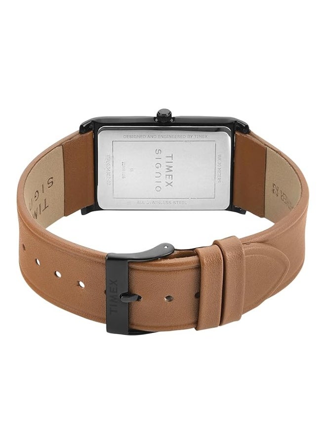 TIMEX Signio Rectangle 28mm Black Dial Analog Men Watch - TWEG34302 - Image 4