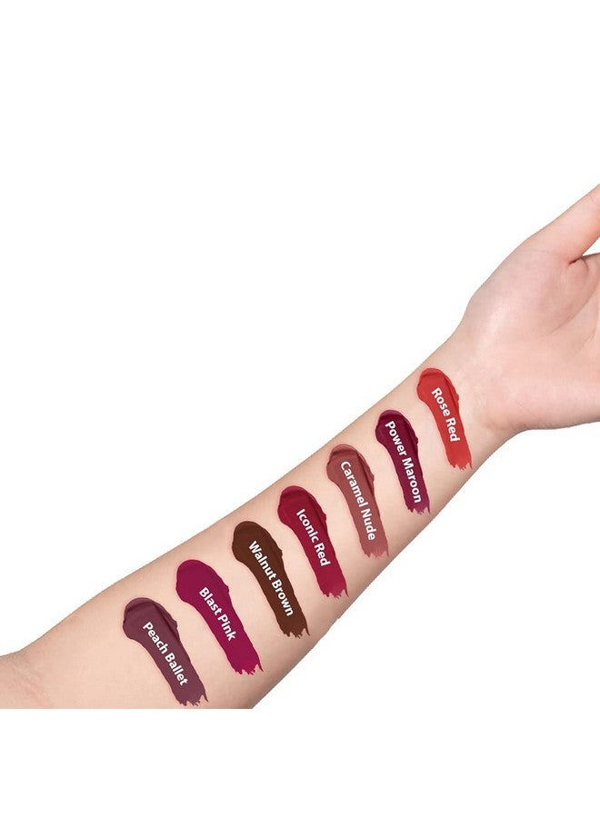 FORSURE ® Ultra Matte Liquid Lipstick- Power Stay (Up To 12 Hours Stay) And Waterproof - Long Lasting Liquid Lip Color - Power Maroon- 09 - Image 4