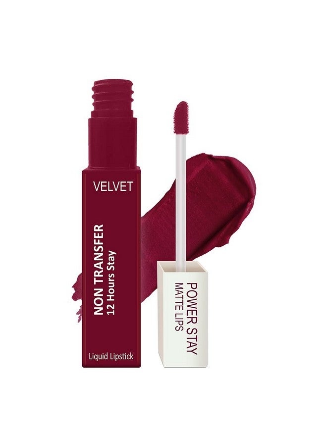 FORSURE ® Ultra Matte Liquid Lipstick- Power Stay (Up To 12 Hours Stay) And Waterproof - Long Lasting Liquid Lip Color - Power Maroon- 09 - Image 1