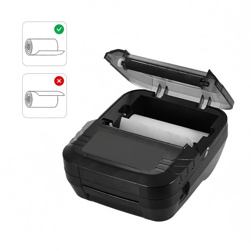 Portable Thermal Printer: Black, 2500mAh Rechargeable Battery, 100mm/Sec High-Speed Clear Printing - BT 4.0 & USB Connectivity, 80mm Thermal Paper, 50km Print Head Life for Restaurant, Retail, Parking - Image 2