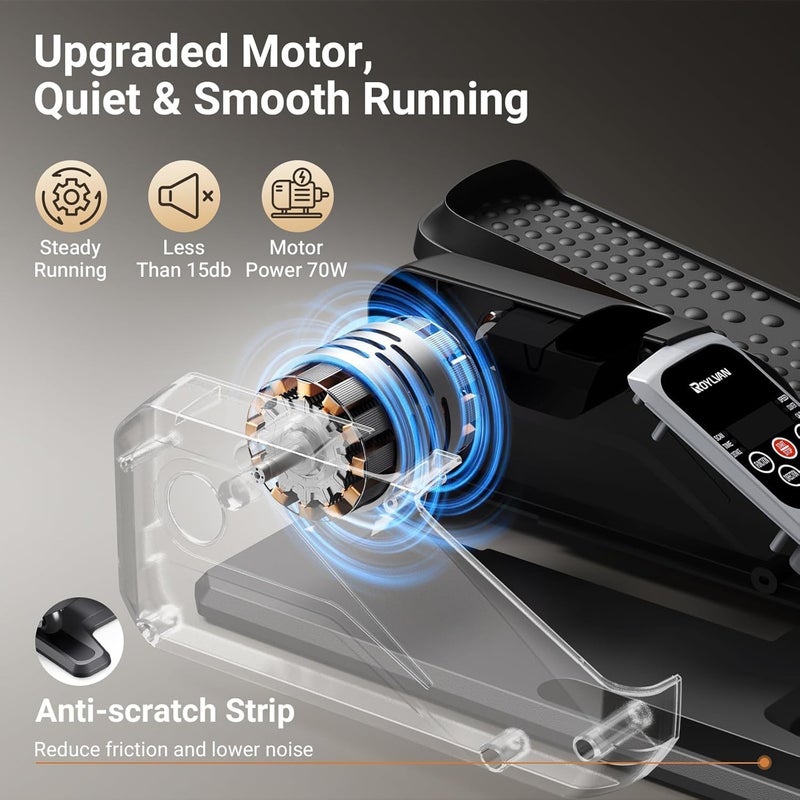 Roylvan Under Desk Elliptical Exercise Machine, Electric & Portable Ellipse Leg Exerciser, Quiet Seated Pedal Elliptical for Seniors Adult with Remoter, 12 Adjustable Speeds, 2 Modes for Home Office - Image 2