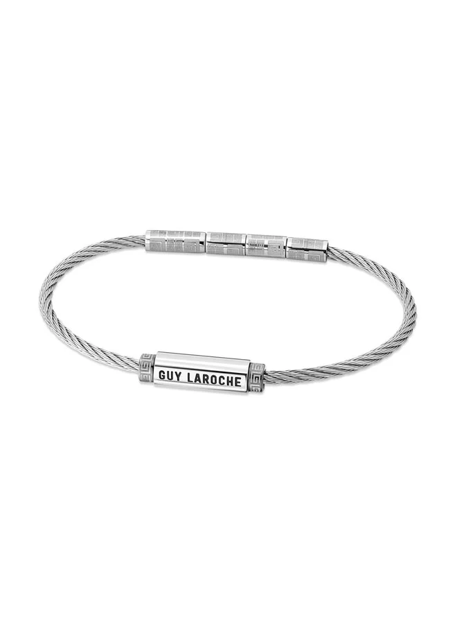 Guy Laroche Marcel Silver and Grey Bracelet for Men