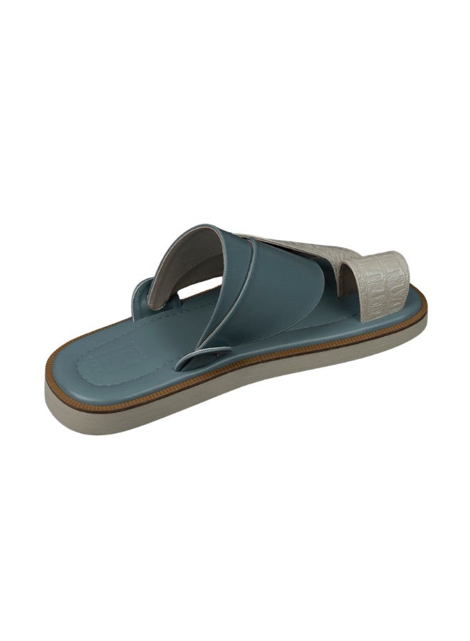 NAD Arabic sandals with dark and blue crocodile-embossed leather - Image 2
