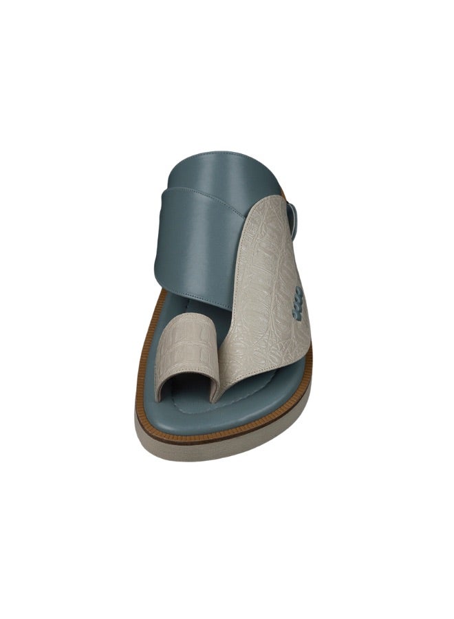 NAD Arabic sandals with dark and blue crocodile-embossed leather - Image 3
