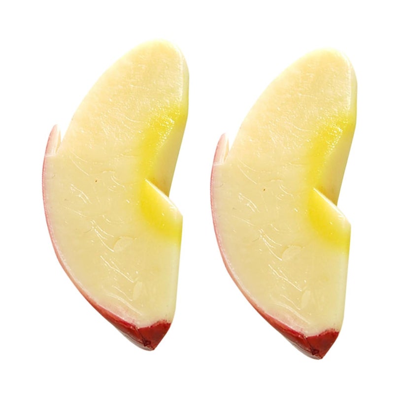 2Pcs Realistic Artificial Apple Slices Fruit Decor for Kitchen Home Office Party Centerpieces - Image 2