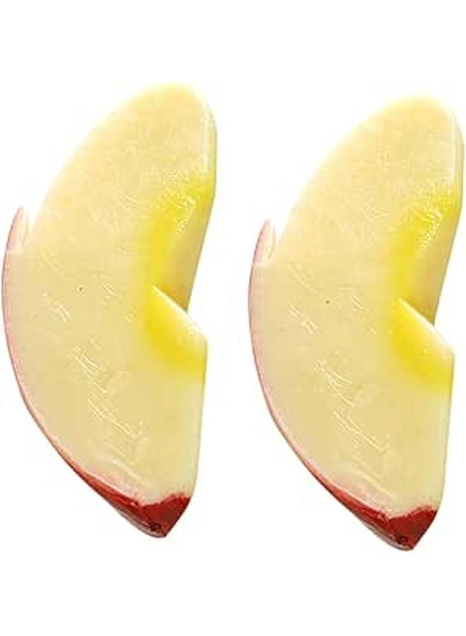 2Pcs Realistic Artificial Apple Slices Fruit Decor for Kitchen Home Office Party Centerpieces - Image 1