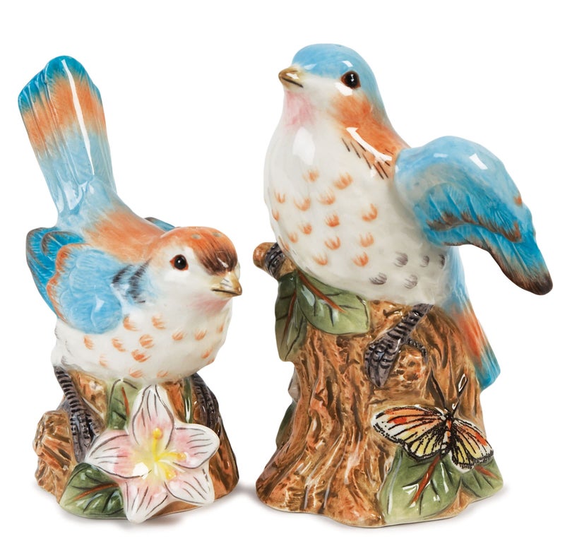 Fitz  Floyd Toulouse Salt and Pepper Set Blue 2 Piece