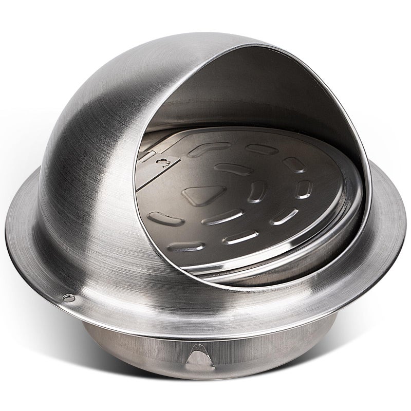 Matework Dryer Vent Cover Outside 4 Inch Stainless Steel Round Dryer Vent AutoOpen Wall Vent
