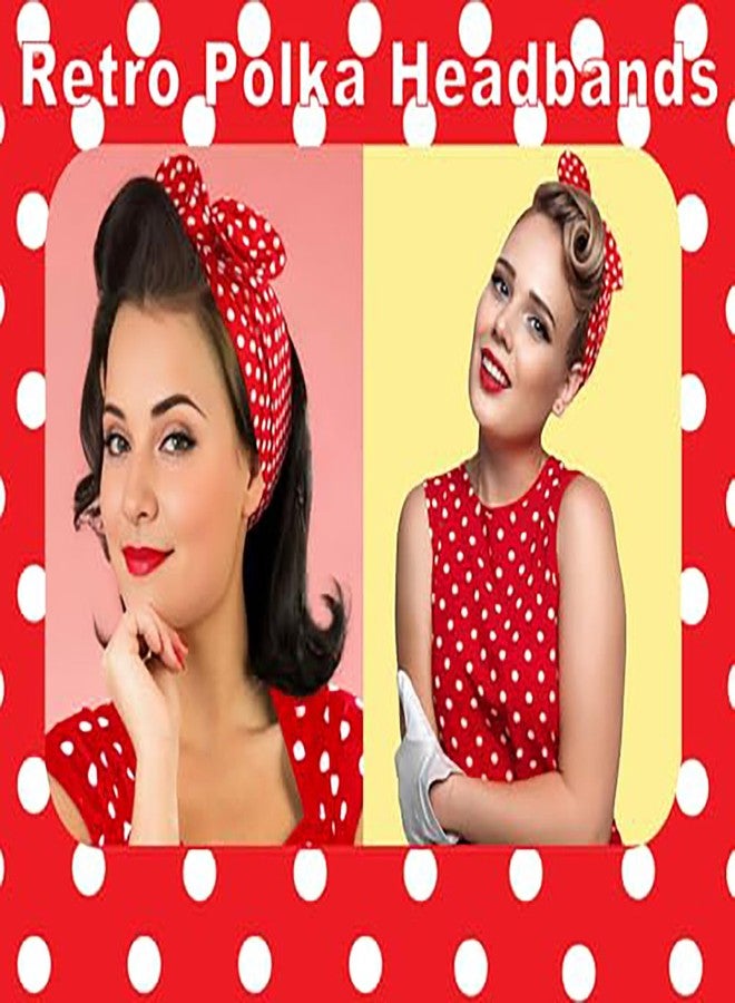 xinxingin Polka Dot Hair Band Retro, Head Band for Women and Girls, Vintage Styling for Parties and Sports(Red) - Image 5