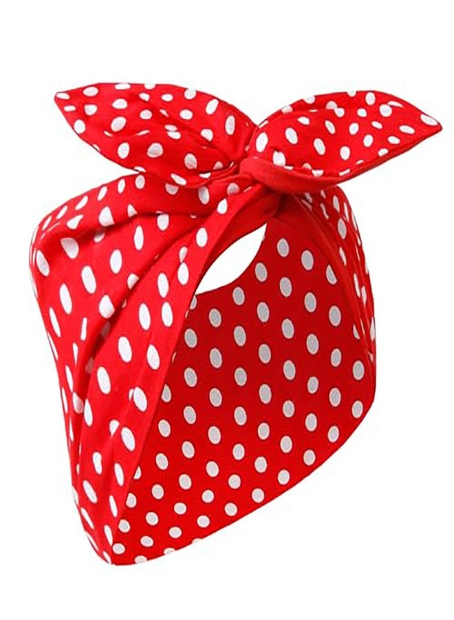 xinxingin Polka Dot Hair Band Retro, Head Band for Women and Girls, Vintage Styling for Parties and Sports(Red) - Image 1