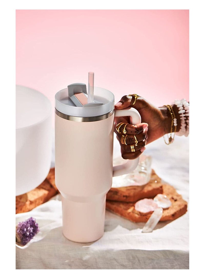 KASTWAVE 40oz Stainless Steel Vacuum Insulated Tumbler With Handle and Straw Lid Travel Mug Iced Coffee Cup for Hot and Cold Beverages - Image 5