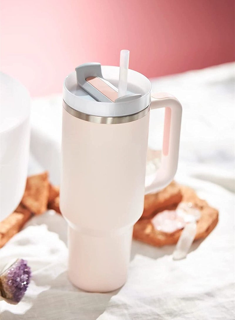 KASTWAVE 40oz Stainless Steel Vacuum Insulated Tumbler With Handle and Straw Lid Travel Mug Iced Coffee Cup for Hot and Cold Beverages - Image 1