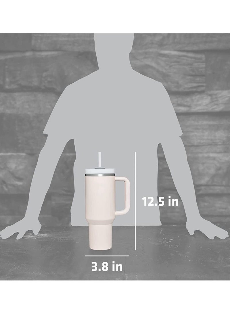 KASTWAVE 40oz Stainless Steel Vacuum Insulated Tumbler With Handle and Straw Lid Travel Mug Iced Coffee Cup for Hot and Cold Beverages - Image 4