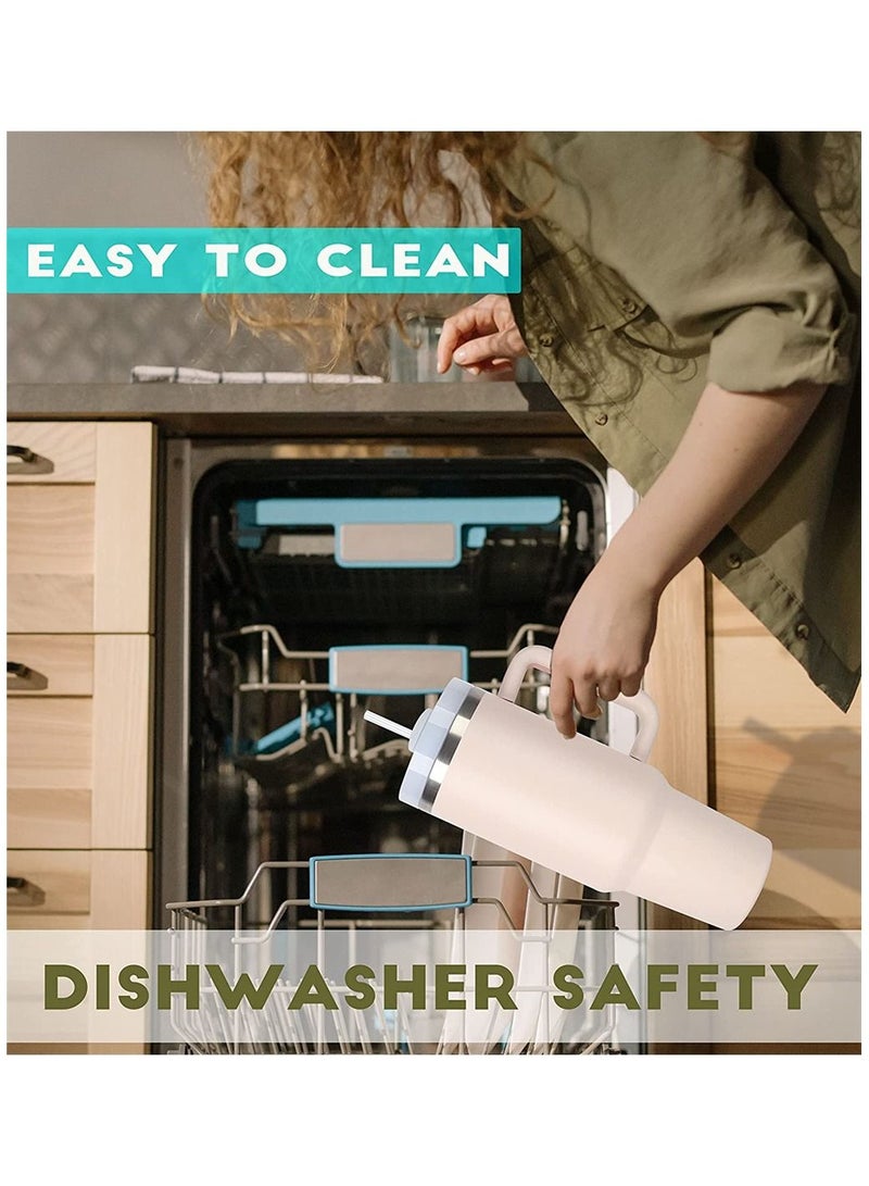 KASTWAVE 40oz Stainless Steel Vacuum Insulated Tumbler With Handle and Straw Lid Travel Mug Iced Coffee Cup for Hot and Cold Beverages - Image 3