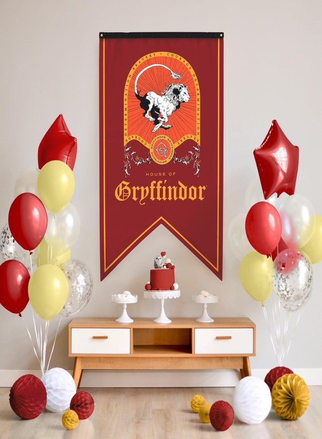 Conquest Journals Harry Potter Gryffindor Crest Banner, 30'' x 50'' Extra Large Flag, 300D Oxford Cloth, Banners for Birthday Parties, Party Supplies, Dorm Decorations, Wall Decor, Officially Licensed - Image 3