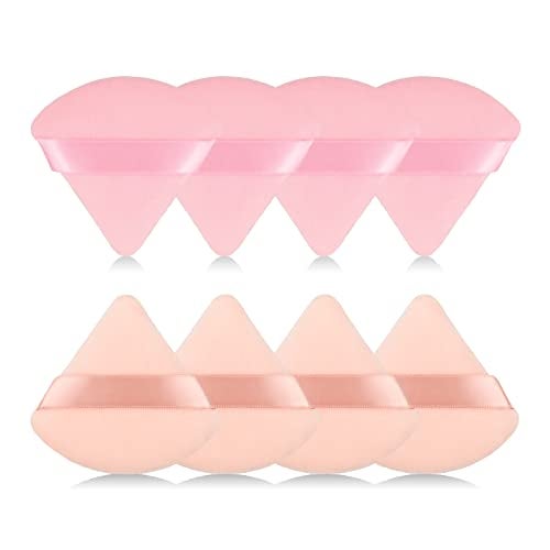 RAREIUS 8Pcs of Triangular Powder Puff Makeup Sponges Made of Supersoft Velvet Designed for Contouring Eye and Corner Beauty Blender Foundation Mixing Container - Image 2