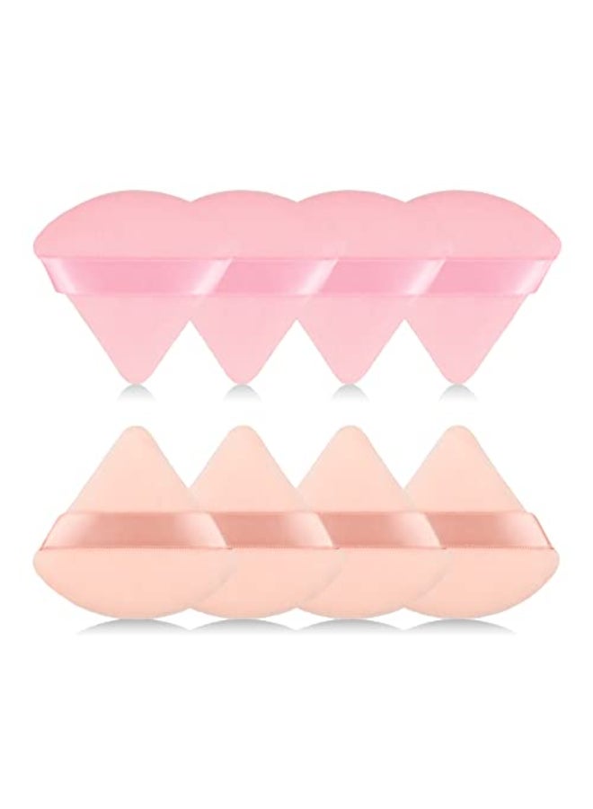 RAREIUS 8Pcs of Triangular Powder Puff Makeup Sponges Made of Supersoft Velvet Designed for Contouring Eye and Corner Beauty Blender Foundation Mixing Container - Image 1
