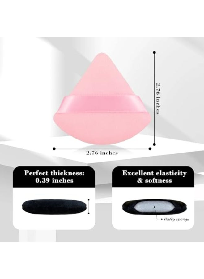 RAREIUS 8Pcs of Triangular Powder Puff Makeup Sponges Made of Supersoft Velvet Designed for Contouring Eye and Corner Beauty Blender Foundation Mixing Container - Image 4