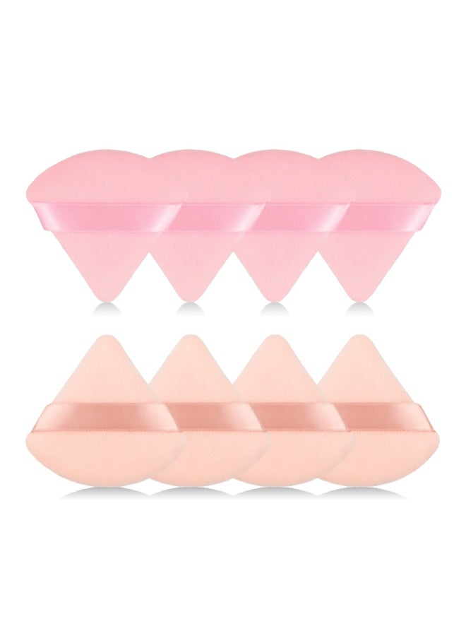 RAREIUS 8Pcs of Triangular Powder Puff Makeup Sponges Made of Supersoft Velvet Designed for Contouring Eye and Corner Beauty Blender Foundation Mixing Container - Image 3