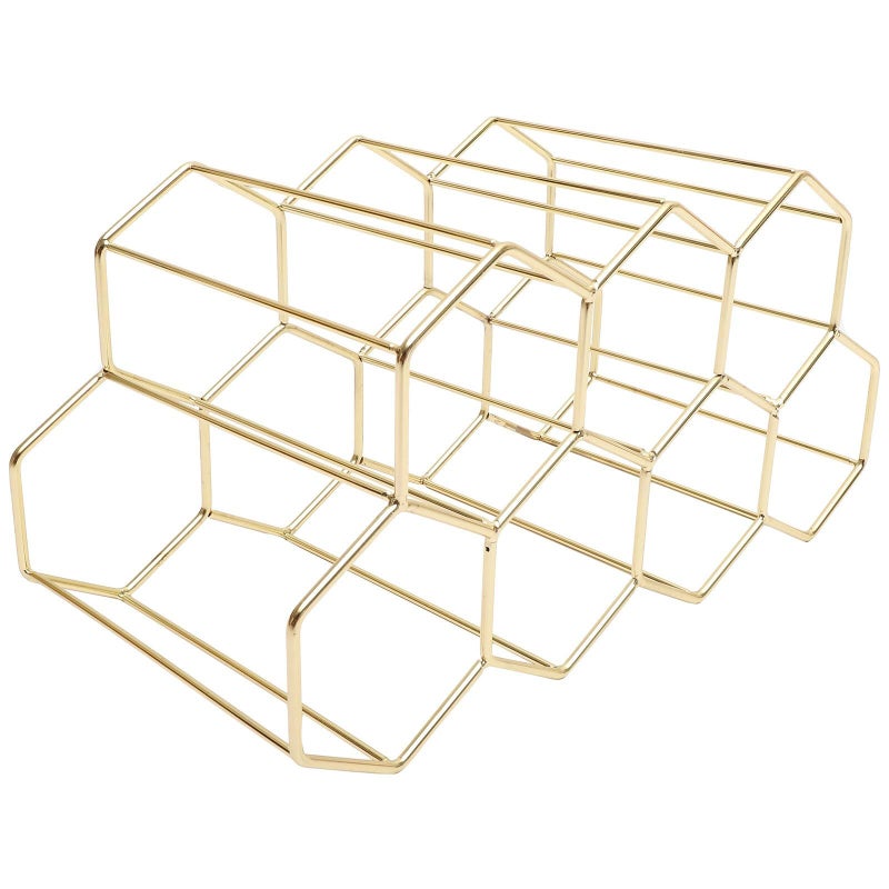 Iron Tabletop Wine Rack Holder For 7 Bottles Stable Nordic Style Home Bar Cabinet - Image 2
