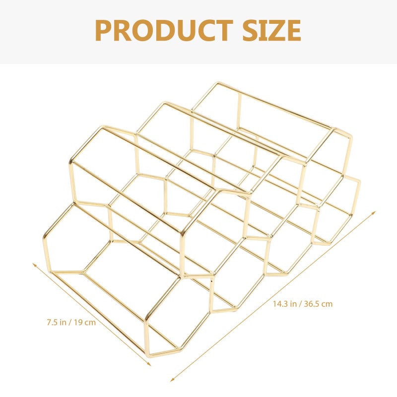 Iron Tabletop Wine Rack Holder For 7 Bottles Stable Nordic Style Home Bar Cabinet - Image 3