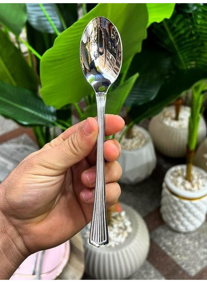 ملاعق شاي صغيرة من الستانلس ستيل عالي الجودة، طقم مكوّن من 6 قطع، تصميم أنيق. - Image 1