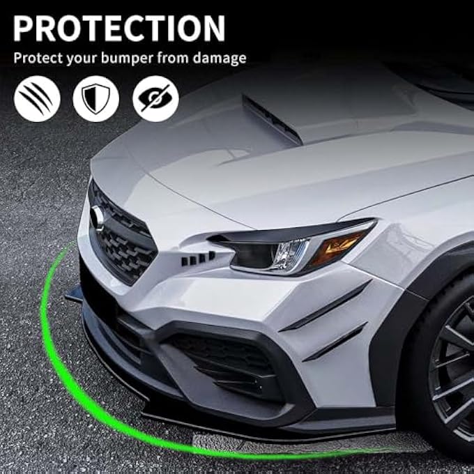 XPHAZZ Front Bumper Lip Compatible with Subaru WRX (Gloss Black, 2022-2024 WRX) - Image 3