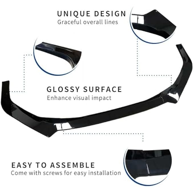 XPHAZZ Front Bumper Lip Compatible with Subaru WRX (Gloss Black, 2022-2024 WRX) - Image 4