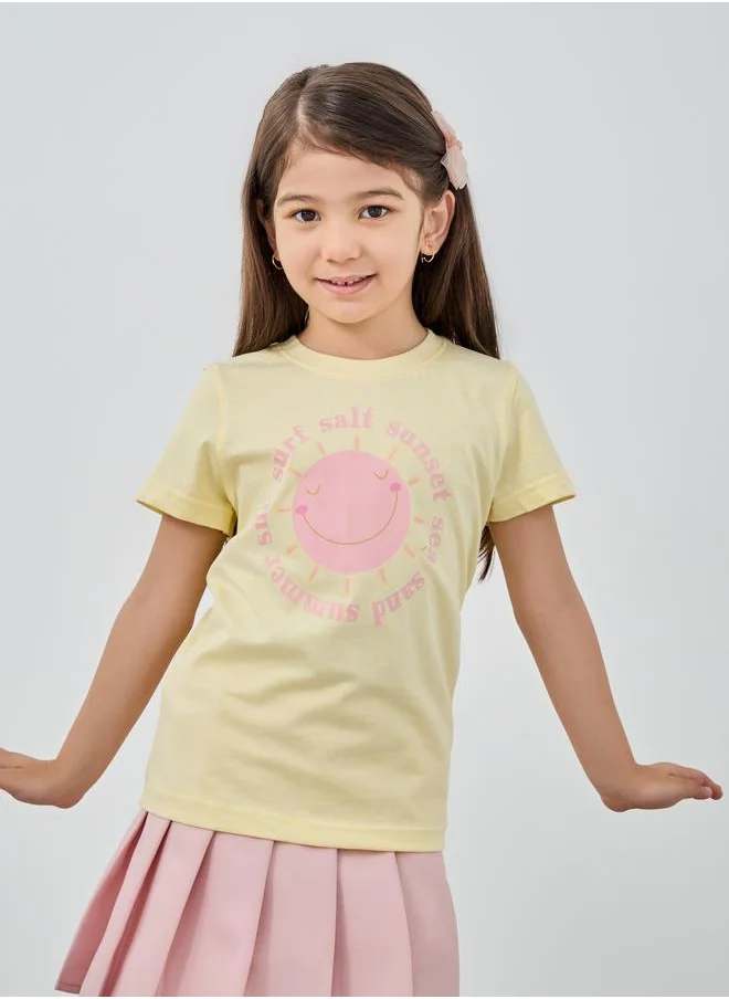 Styli Styli Graphic Print Round Neck T-Shirt