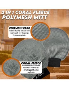 XTREME Premium Car Wash Mitt Double Pack professional Car Cleaning Gloves Microfibre Car Washing Sponge Mitts Bug Shifter Glove Mit Set Car Wash Gloves Anti Scratch Microfiber Detailing Gloves  - Image 3