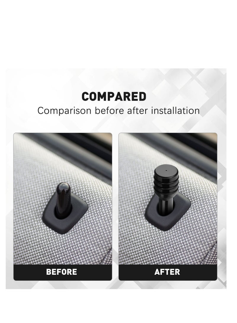 Excefore Car Door Lock Knobs, Aluminum Alloy Inner Door Lock Pull Pins, 49mm x 12mm Car Interior Modification Accessories, Car Lock Knobs Pull Pins, Universal for Most Cars, Trucks (Black) - Image 4