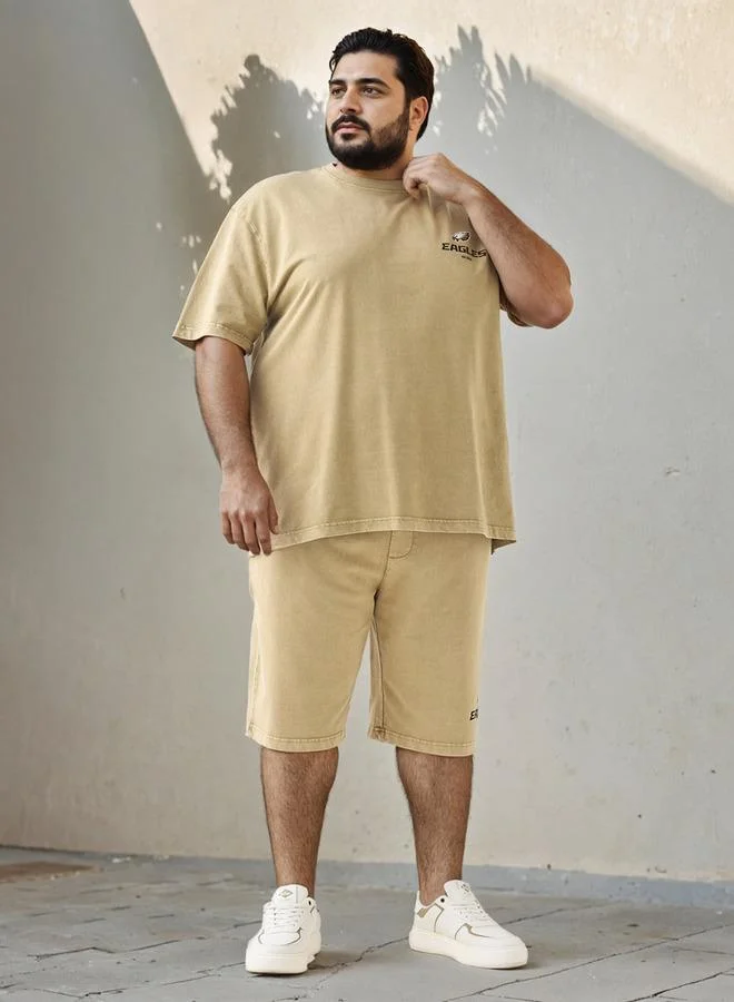 Splash FAV Plus Size Eagles Print T-shirt