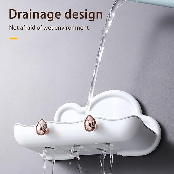 SHOPECOM حامل صابون بلاستيكي من شوبكوم حامل صابون لملحقات الحمام صينية صابون للاستحمام رف حائط تصريف منزلي صحن صابون مزدوج الطبقة مع خطاف معلق صندوق صابون مثبت على الحائط متعدد الألوان (1 قطعة) - Image 4