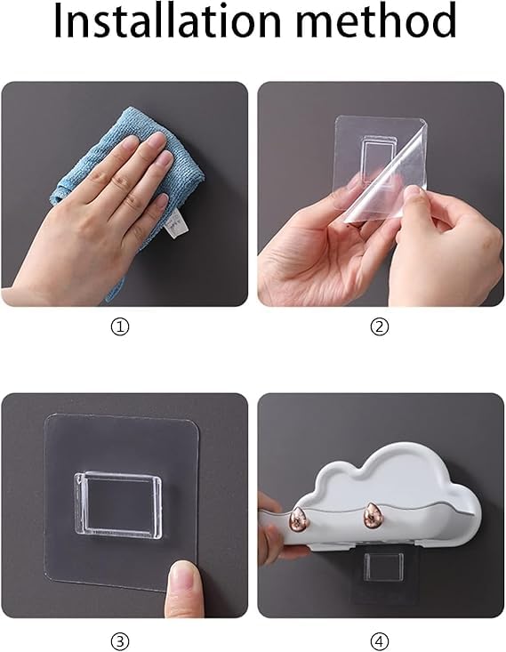 SHOPECOM حامل صابون بلاستيكي من شوبكوم حامل صابون لملحقات الحمام صينية صابون للاستحمام رف حائط تصريف منزلي صحن صابون مزدوج الطبقة مع خطاف معلق صندوق صابون مثبت على الحائط متعدد الألوان (1 قطعة) - Image 5